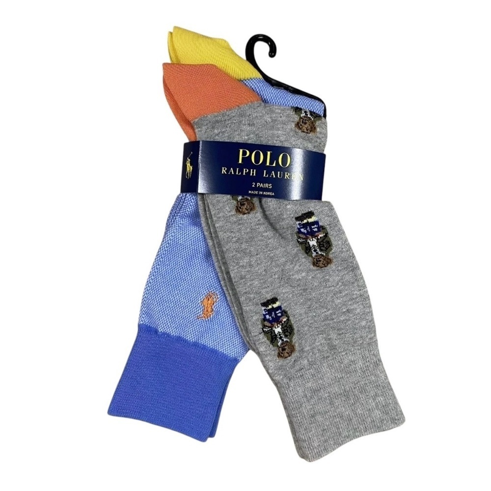 Polo Ralph Lauren Polo Bear pony socks 2 pair shoe Size 12-17 New